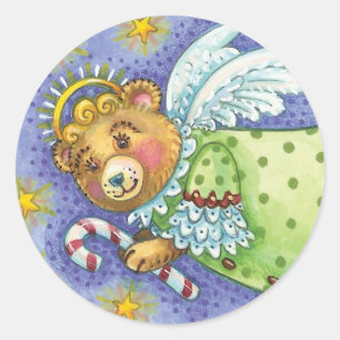 Mignonne Angel Teddy Bear autocollant de Noël