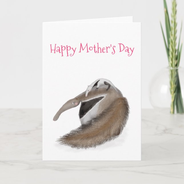 Mignonne anteater et carte de fête des mères (Devant)
