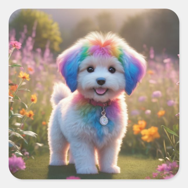 Mignonne autocollant à chien. (Devant)