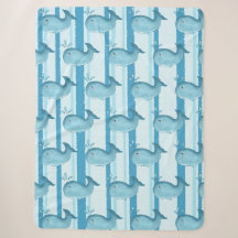 Mignonne Baleine Rayures Bleues Couverture Sherpa