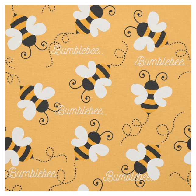 Mignonne bee / Bumblebee tissu motif. (Échantillon)
