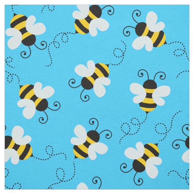 Mignonne bee / Bumblebee tissu motif. (Échantillon)