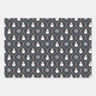 Mignonne bonhomme de neige feuille baies flocons d