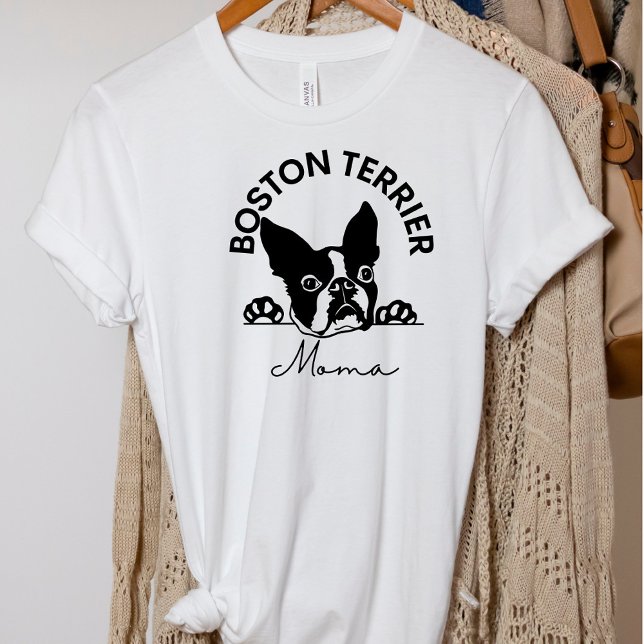 Mignonne Boston Terrier Maman Chien T-Shirt (Créateur téléchargé)