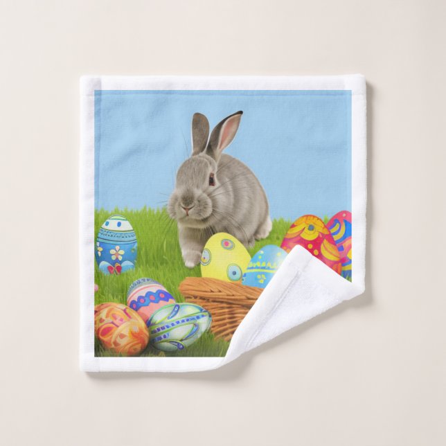 Mignonne Bunnyfor Pâques pour une humeur positive (Gant de toilette)