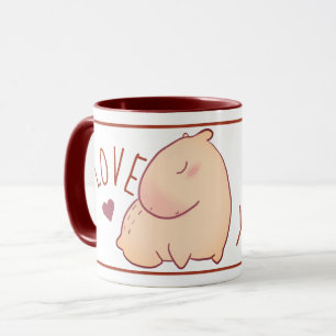 Mignonne capybara rouge Mug à deux tons