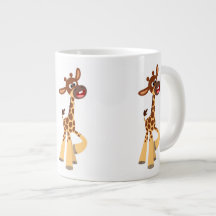 Mignonne caricature bébé Giraffe Jumbo Mug