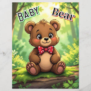 Mignonne caricature bébé ours dans les bois