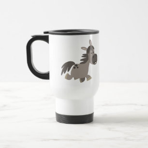 Mignonne caricature Gris Pony Commuter Mug