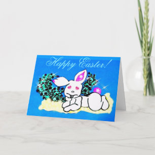 ♫☆♥Mignonne Carte de Pâques SnuggleBunny Neige๑¦☆♥