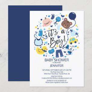 Mignonne C'est un garçon ! Invitation Baby shower