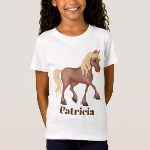 Mignonne cheval ajouter nom filles t-shirt
