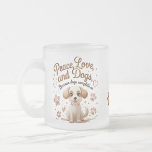 Mignonne Chien Aimer Mug en verre