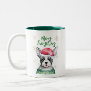 Mignonne chien de Noël deux tones Mug