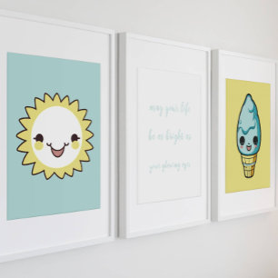 mignonne citation bleu bébé poster en pépinière