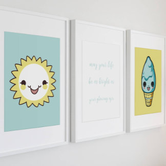 mignonne citation bleu bébé poster en pépinière