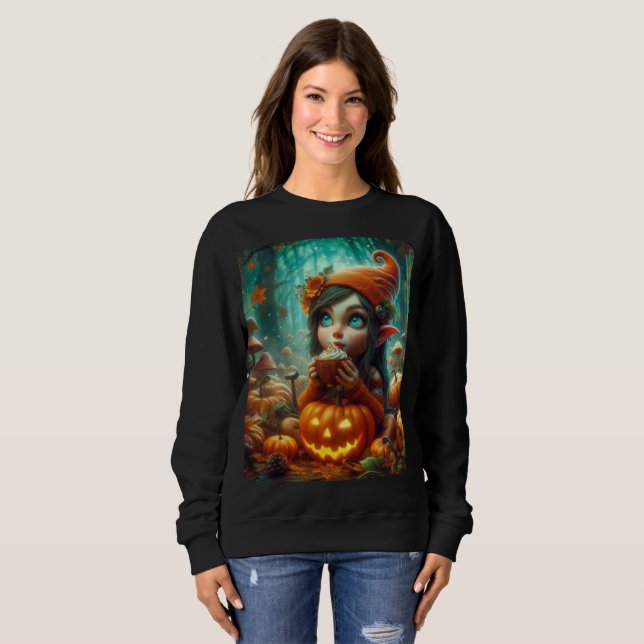 Mignonne Citrouille épice Sweatshirt - Cosy automn (Devant entier)