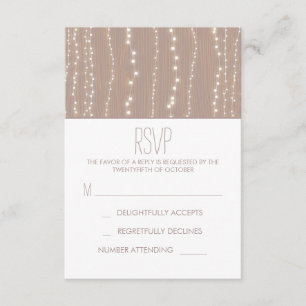 mignonne colle rustique lumières mariage cartes RS