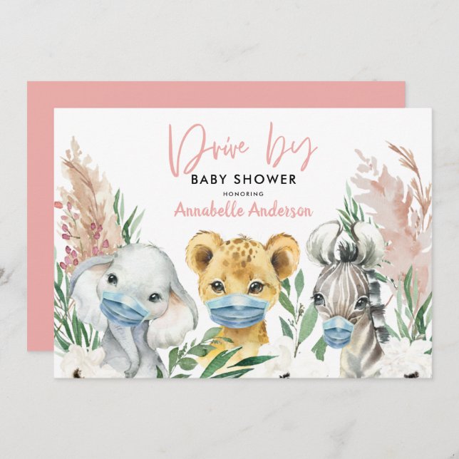 Mignonne conduite de masque de covid animal par bé (Devant / Derrière)