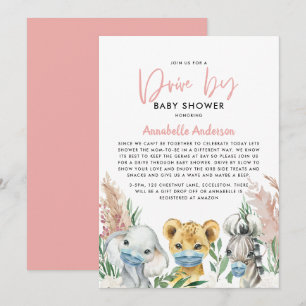 Mignonne conduite de masque de covid animal par bé