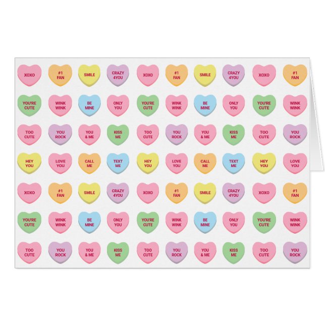 Mignonne conversation coeur Valentines Carte de jo (Devant horizontal)