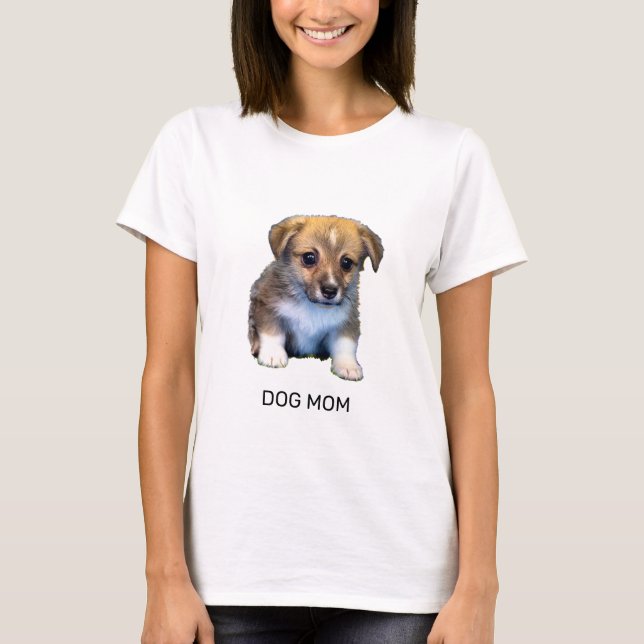 Mignonne Corgi Chien Chien Chien Maman T-shirt (Devant)