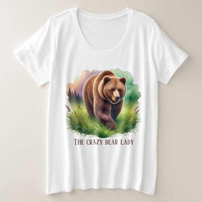 Mignonne dame d'ours fou personnalisable (Design devant)