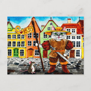 Mignonne de chat Estonian Tallinn folklore carte p