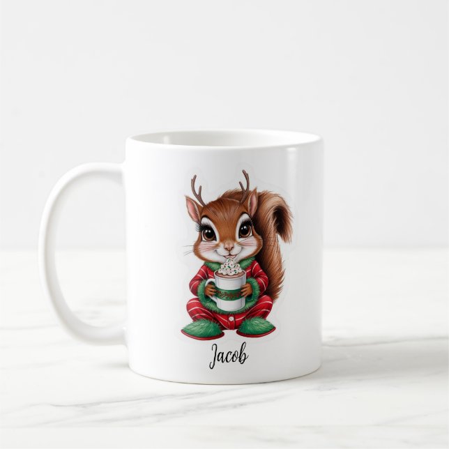 Mignonne écureuil de Noël Mug de Noël (Gauche)