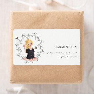 Mignonne Elegant Attaché Femme Étiquette de adress
