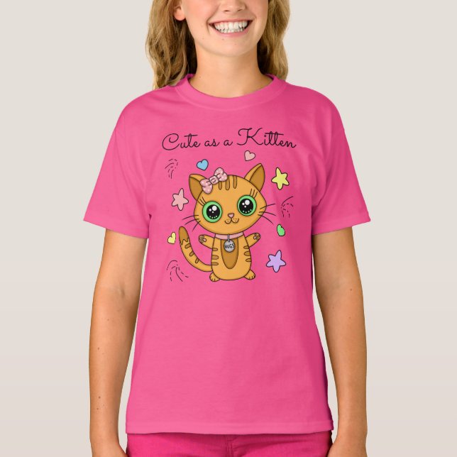Mignonne en T-shirt Kitten (Devant)