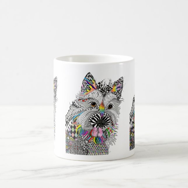 Mignonne et colorée Cairn Terrier Mug (Centre)