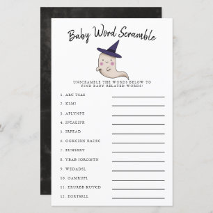 Mignonne fille Fantôme Baby Word Scramble Jeu