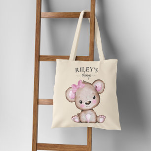 Mignonne fille Ours Brown Monogrammé Sac fourre-to