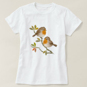 Mignonne Français Robin Birds T-shirt