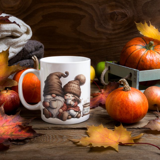 Mignonne GNOME D'Automne Rustique Mug (Créateur téléchargé)