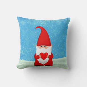 Mignonne Gnome de Noël avec oreiller de coeur