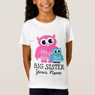 Mignonne grand t-shirt soeur avec dessin de hibou