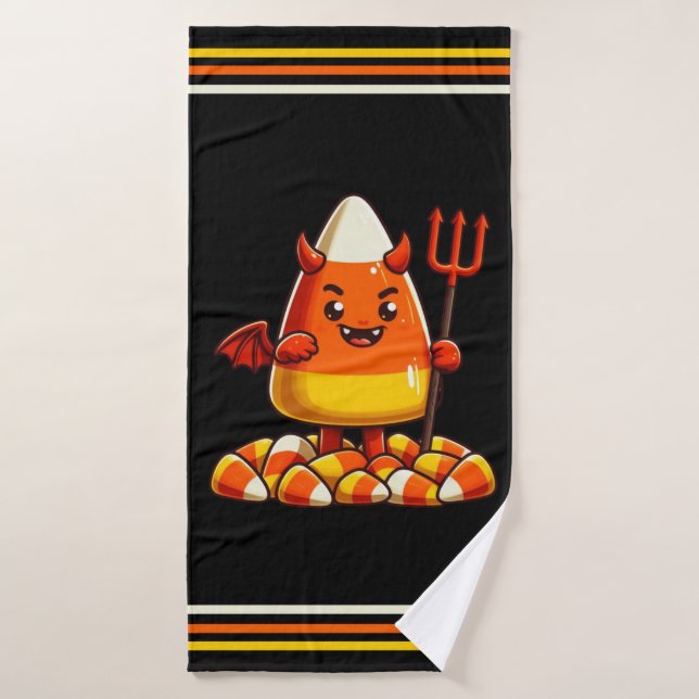 Mignonne Halloween monstre de maïs bonbon (Serviette de bain)