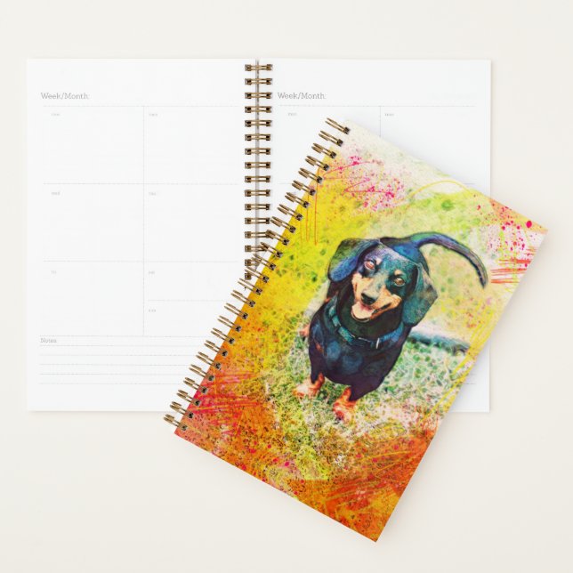 Mignonne Happy Dachshund Tête de chien visage (Devant avec enveloppe)