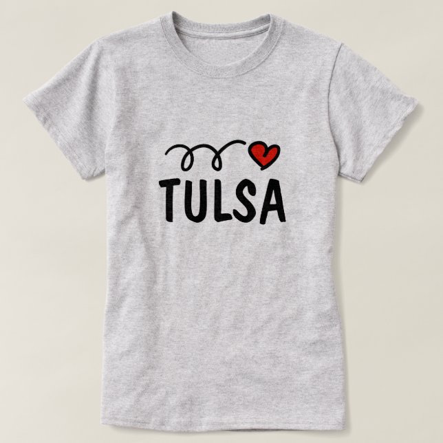 Mignonne I heart T-shirt Tulsa pour femmes (Design devant)