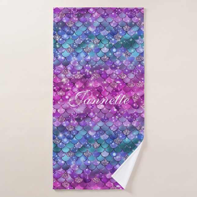 Mignonne Iridescente Purple Sirène Faux Parties sc (Serviette de bain)