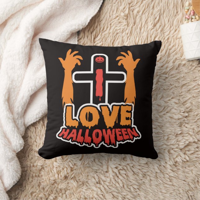 Mignonne J'Aime Halloween Jeter Oreiller (Couverture)