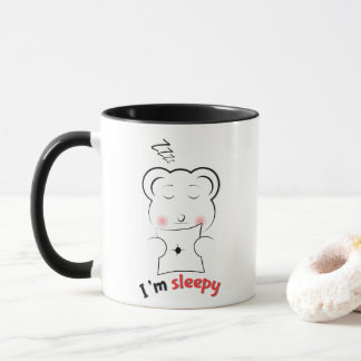 Mignonne Je suis Sleepy Bear Mug - Minimaliste Tir