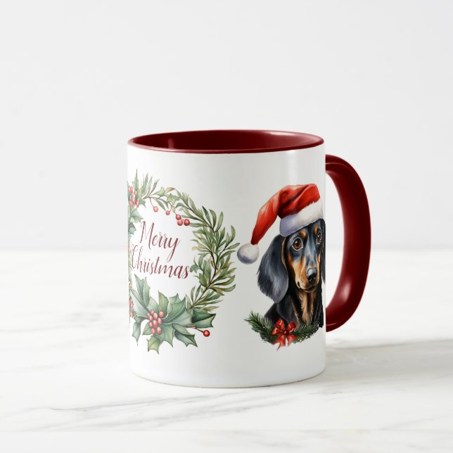 Mignonne Joyeux Chien de Noël Mug (Devant droit)