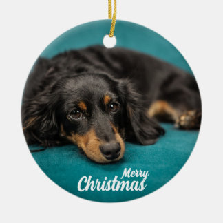 Mignonne Joyeux Noël Chien en céramique ornement