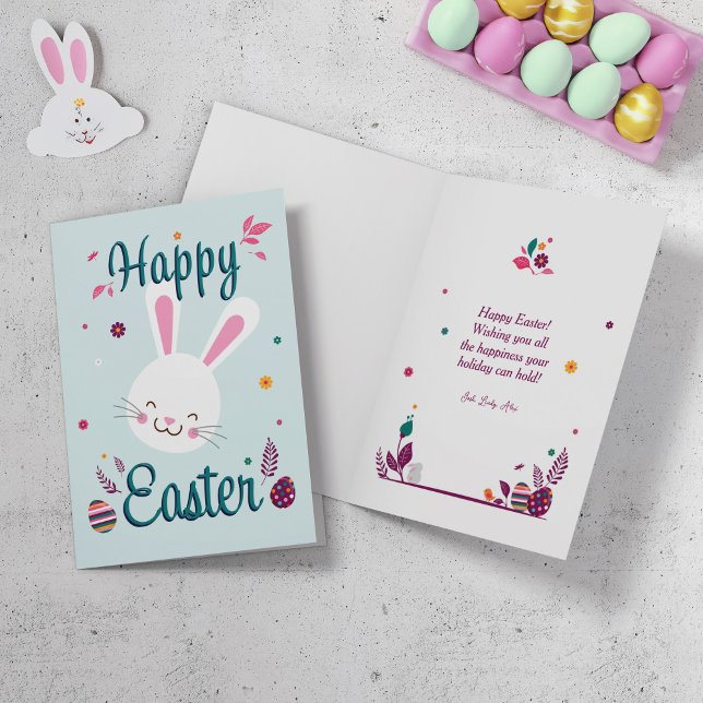 Mignonne lapin Carte de voeux de Pâques. (Créateur téléchargé)