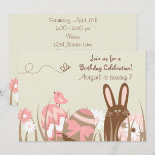 Mignonne lapin et Oeufs de Pâques Invitation d'ann