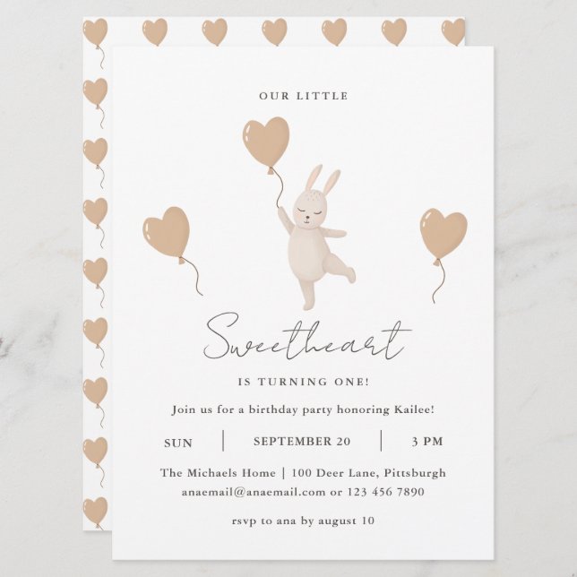 Mignonne lapin Notre petite amoureuse est en train (Devant / Derrière)