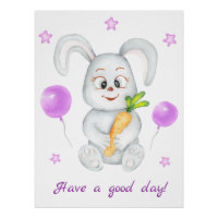 Mignonne Lapin pour une ambiance positive Poster
